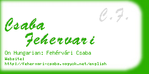 csaba fehervari business card