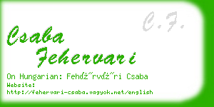 csaba fehervari business card